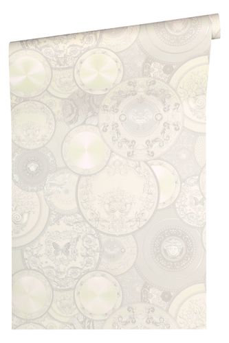 Versace Home Wallpaper dish cream white gloss 34901-4