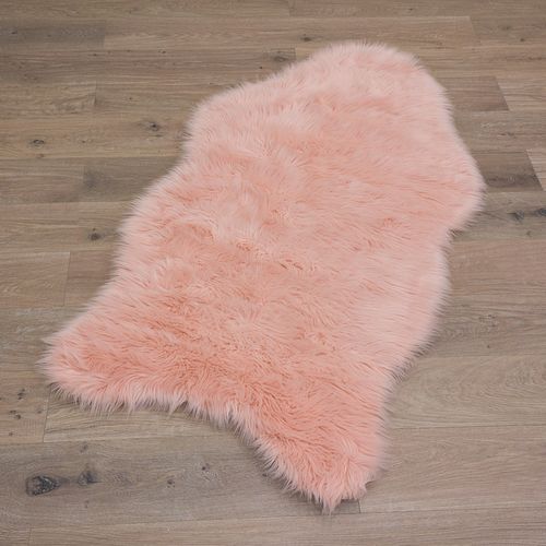 Sheepskin Carpet Rug Fluffy Sheep Skin Carpet Mat Imitation Fur shape pink product picture