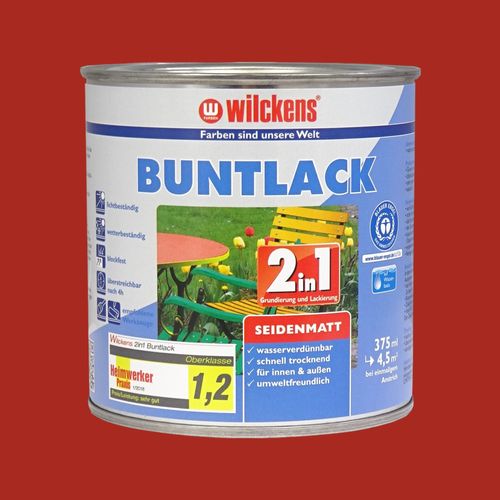 2in1 Buntlack Wilckens Lack seidenmatt 7 Farben 375 ml Feuerrot