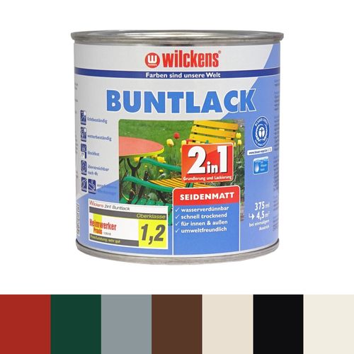 2in1 Buntlack Wilckens Lack seidenmatt 7 Farben 375 ml