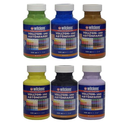 Abtönfarbe Volltonfarbe Wilckens Matt Mischfarbe 6 Farben 250ml