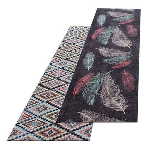 Runner Rug Carpet Hallway Runners Feather Ethno Anti-Slip