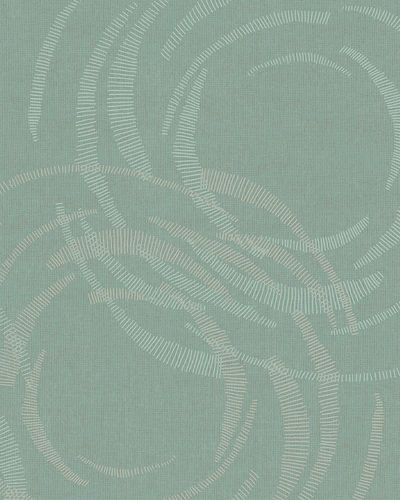 Article picture Wallpaper Marburg Merino graphic circles turqouise gold gloss 59123