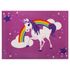 Spielteppich Einhorn Mädchen Sterne Kinderteppich Lila WASCHBAR 95x133 cm 1