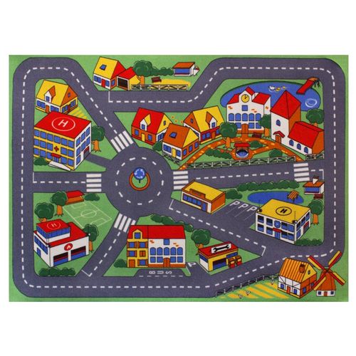 Carpet Cooz street city carpet colourful WASHABLE 95x133 cm 