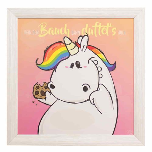 Pummeleinhorn Wandbild Einhorn Bild Duftbild Vanille | 50x50cm
