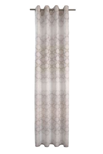 Eyelet Drape Window Curtain Comb graphic non-transparent grey silver 5988-16