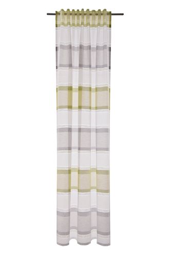 Detailbild Schlaufengardine Schlaufenschal Vorhang Marley halbtransparent Gestreift grün 5033-22