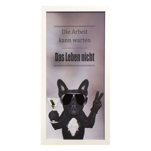 Wandbild Bild Hund französische Bulldogge Glanz 23x49 cm
