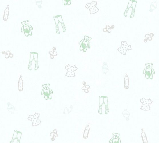 Tapete-Kinder-Teddy-Schnuller-weiss-mint-Metalli_1