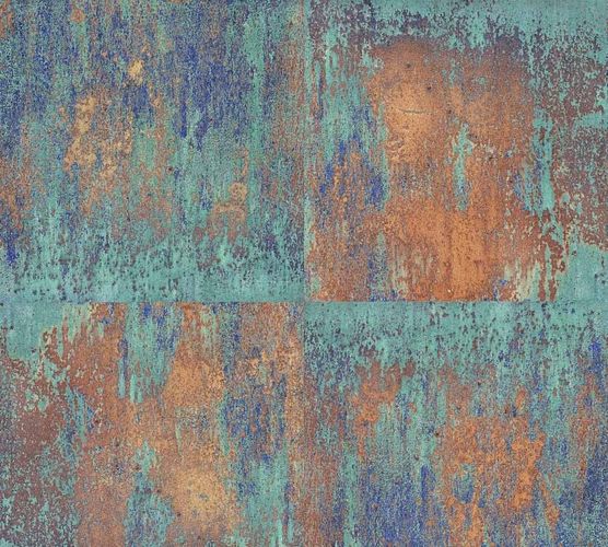 Artikelbild Neue Bude 2.0 Tapete Metall Patina türkis rostbraun 36118-1