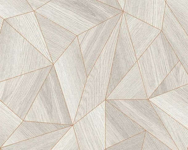 Tapete Vlies Daniel Hechter Polygon 3D Holzoptik taupe 36133-2