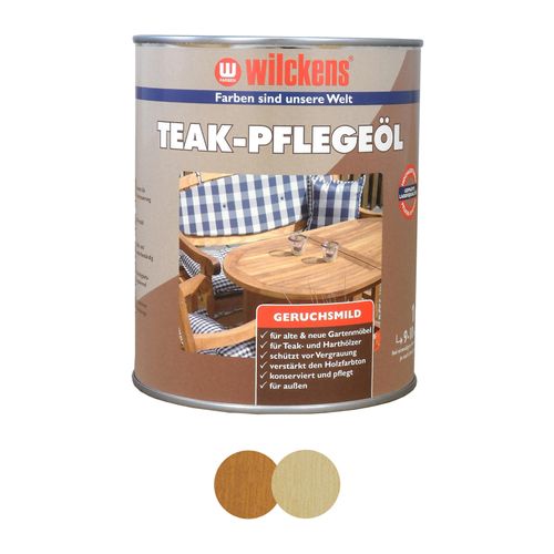 Teaköl Teak Pflegeöl Hartholz-Öl Wilckens farblos + teak 1 L