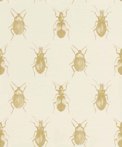Wallpaper Bugs white gold Metallic Rasch Textil 289502