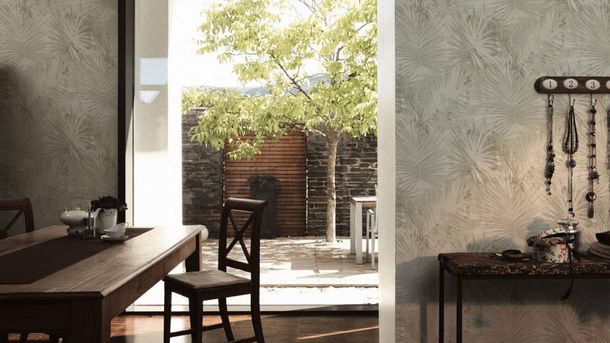 Artikelbild Vlies Tapete Palmenblatt grün Hygge livingwalls 6385-4