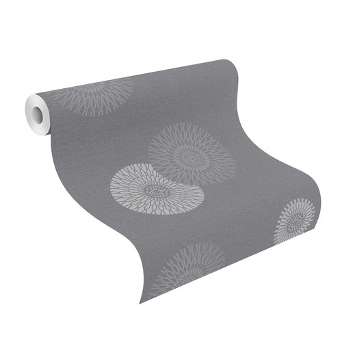 Detail picture  Non-woven wallpaper tapetenwechsel flower ornament gray 808803