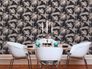 Non-Woven Wallpaper Bamboo Leaves Design black pink 4