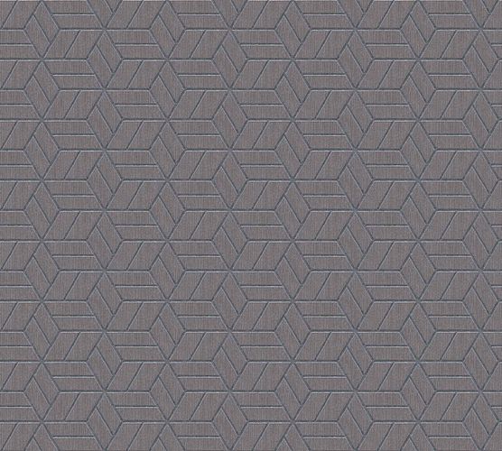 Non-Woven Wallpaper Graphic Cubes grey brown Glitter