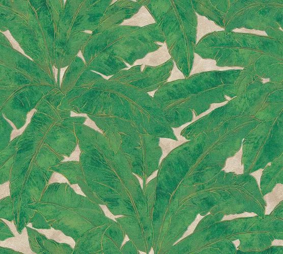 Non-Woven Wallpaper Leaves green gold 36927-3