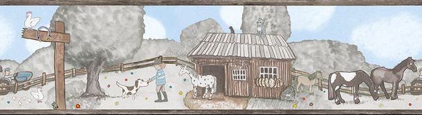 kids border horse meadow gray light blue Jonas Kötz 46511