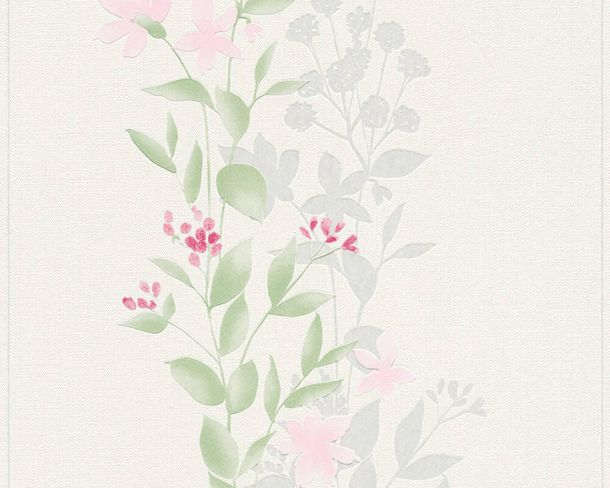 Artikelbild Tapete Vlies Blumen Ranken Floral weiß grün A.S. Creation Blooming 37266-1 | 372661