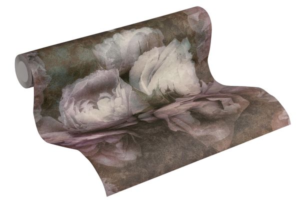 Rollenbild Tapete Vlies New Walls Blumen flieder grün grau weiß 37392-2 | 373922 livingwalls