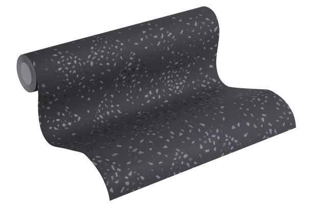 Wallpaper non-woven graphical black silver green 37394-5