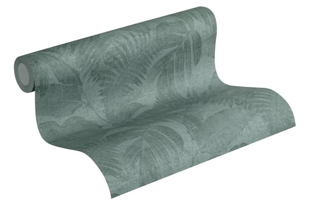 Wallpaper non-woven floral jungle green black 37396-3