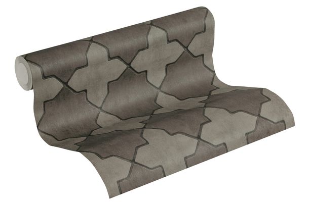 Rollenbild Tapete Vlies New Walls Fliesen grau schwarz 37421-3 | 374213 livingwalls