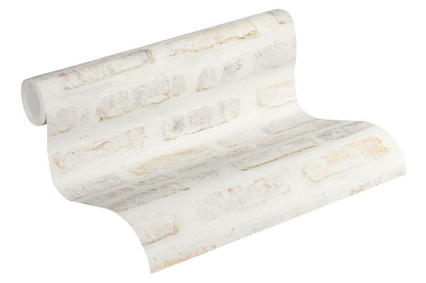 Rollenbild Tapete Vlies New Walls Mauer cremebeige grau 37422-1 | 374221 livingwalls