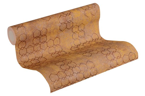 Rollenbild Tapete Vlies New Walls engmaschige Grafik orange kupfer Glanz 37424-3 | 374243 livingwalls