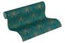 Wallpaper non-woven retro turquoise gold 37427-5 1