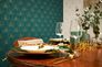 Wallpaper non-woven retro turquoise gold 37427-5 4
