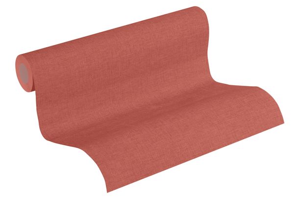 Wallpaper non-woven plaincoloured mottled red 37430-9