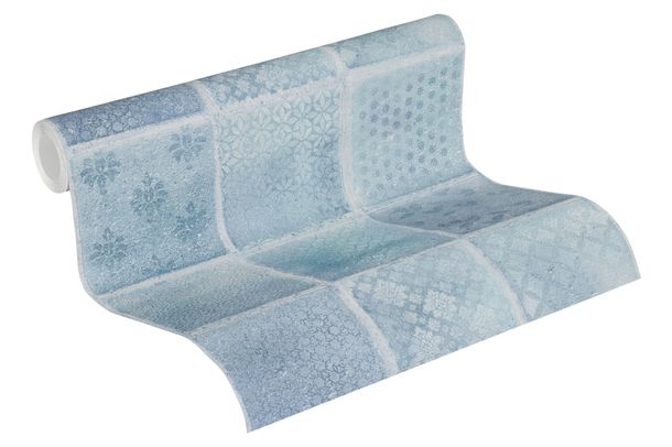 Tapetenrolle Vlies "Neue Bude" Kacheln blau weiß 37388-2 | 373882 von livingwalls