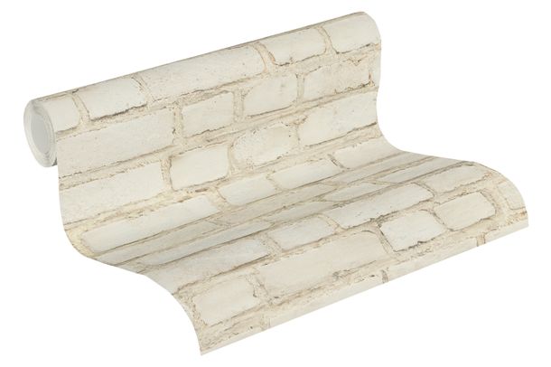 Tapetenrolle Vlies "Neue Bude" Steinmauer beige grau 37414-1 | 374141 von livingwalls