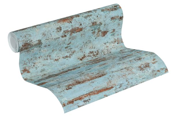 Tapetenrolle Vlies "Neue Bude" Mauer Vintage blau braun grau 37415-3 | 374153 von livingwalls