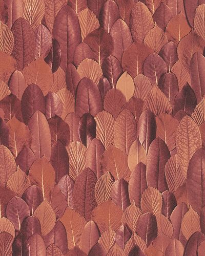 Tapete-Vlies-Floral-Blaetter-rot-orange-Marburg-63202912