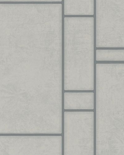 Tapete-Vlies-Kachel-Optik-taupe-silber-Metallic-Marburg-63202926