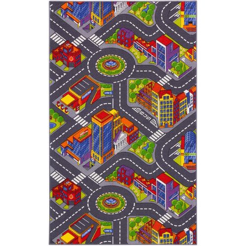 Carpet Street Rug Big City Town Street in 140 x 200 cm