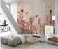 Wall Mural Rasch Leo La Douce Flowers White Red 100488 1