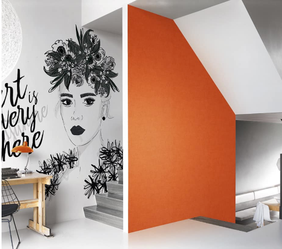 Wall mural quickly Kruth design woman white black 100860