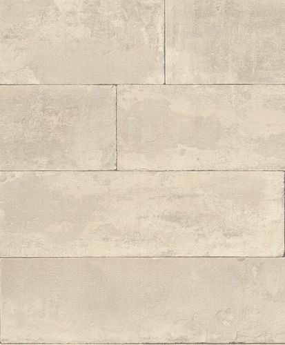 non-woven wallpaper stone optic grey-beige 426014