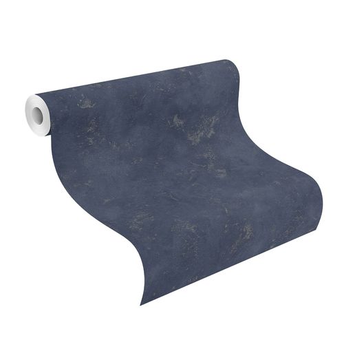 Tapete-Vlies-meliert-Einfarbig-blau-silber-Finca-417142-63203678