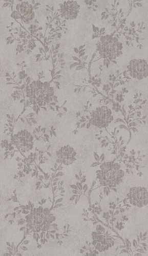 Tapete-Vlies-Vintage-Blumen-taupe-silber-Metallic-298900-63204023