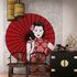 Fototapete-Vlies-Frau-Schirm-rot-grau-weiss-DD118781-63204214 1