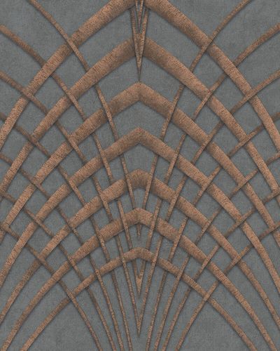 Wallpaper non-woven Art Deco gray copper Marburg 32256