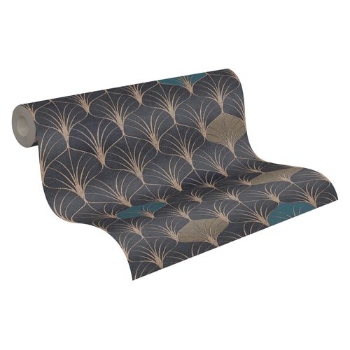 Wallpaper non-woven black art deco motif 37483-3|374833