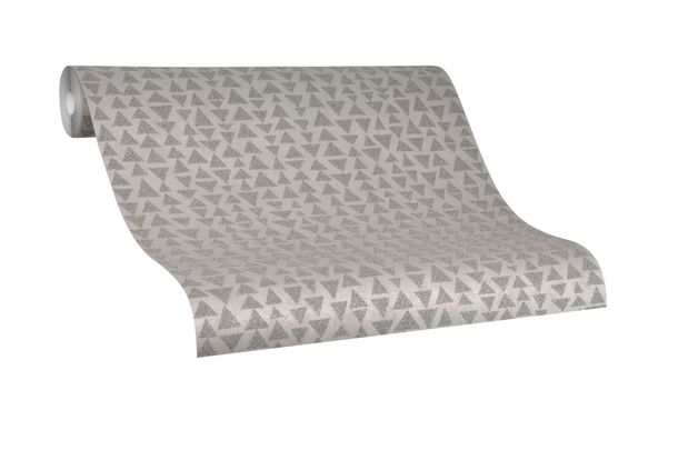 Tapete-Vlies-Marburg-Dreiecke-grau-metallic-84852-63204720