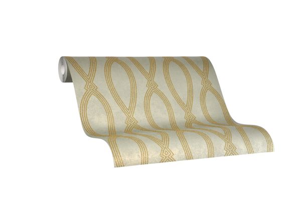 Tapete-Vlies-Marburg-Grafik-Ikat-platin-metallic-84856-63204724_1